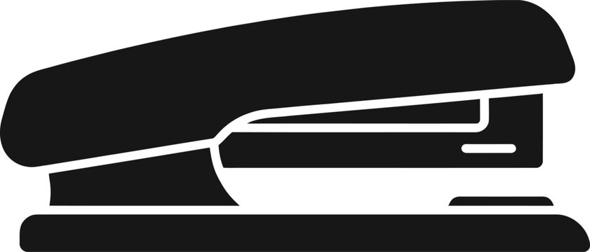 Black stapler icon in silhouette style