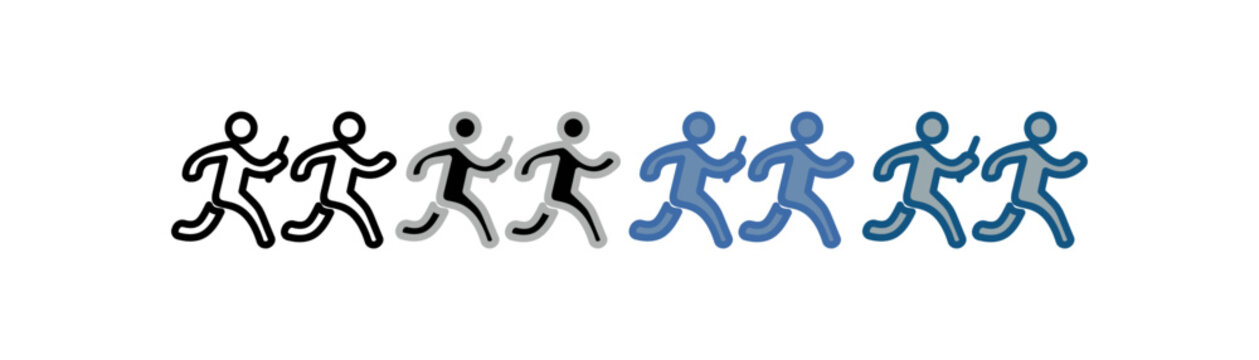 
Relay race icon set multiple style collection with relay race design