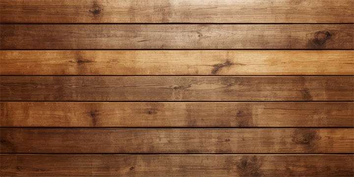 Natural brown wood texture background with realistic hardwood grain, rustic walnut plank surface, seamless parquet pattern and warm wooden banner backdrop for interior design