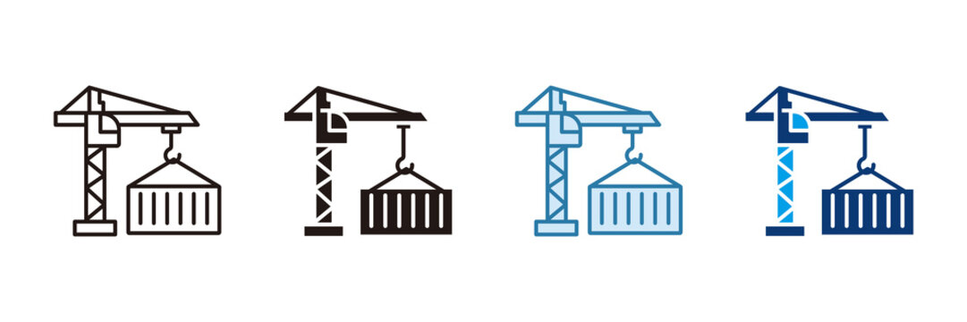 Container Shipping Icon Set Multiple Style Collection