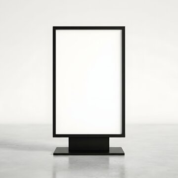 Minimal Vertical Digital Billboard Mockup Isolated on White Background