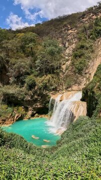 Velo de Novia, El Chiflon waterfall in slow motion Chiapas Mexico