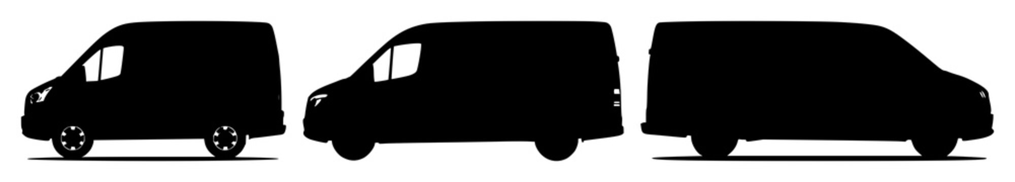 Fleet management van set with solid black icon on white background featuring vehicle, transportation, logistics with simplicity and minimalism