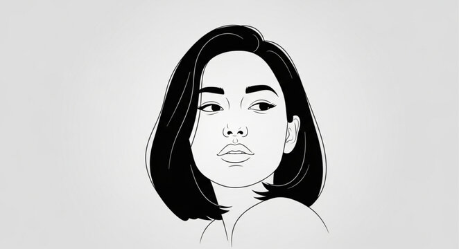 Woman with short dark hair.