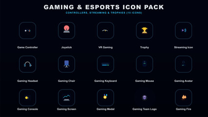 A comprehensive collection of pixel art icons for gaming and esports projects Vector © Sarah