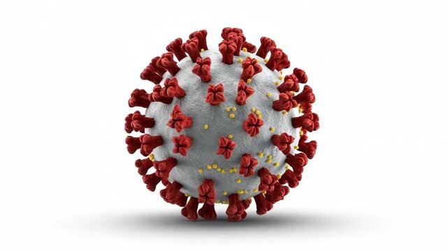 3d model of a coronavirus particle isolated on white background