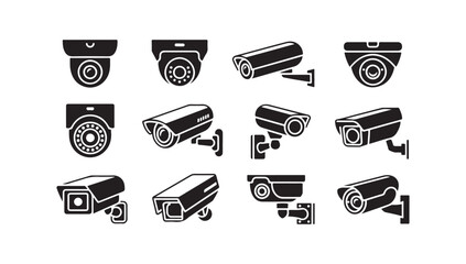 Variety of surveillance cameras, CCTV, security technology, modern monitoring devices. © MDHABIBUR