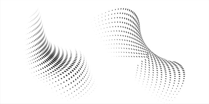 Halftone gradient circles collection. Dots textured round patterns. Cartoon comic radial faded background set. Abstract pixelated elements for frame, poster, collage, banner, flyer. Vector bundle