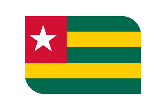 Togo flag icon rounded corners