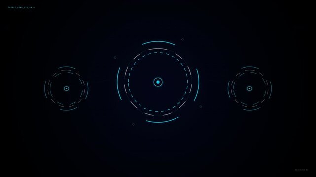 Futuristic Digital Interface Motion Animation with Dynamic Circular Elements in a Dark Cinematic Scene