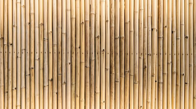 Bamboo sticks arranged vertically forming a natural Chinese background texture. China.