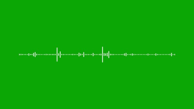 Dynamic audio waveform spectrum, white equalizer animation, green sound pulse effect, black background music bars, futuristic digital visualizer motion graphics loop,digital music overlay 
