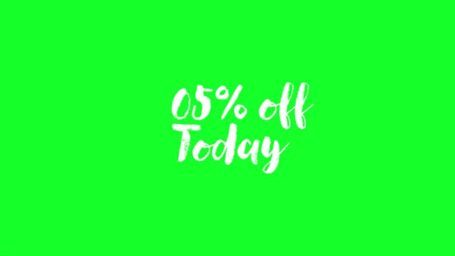 Five percent off text animation with promotional motion graphics effect for discount sales marketing