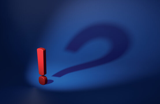 Ideas and Doubts - An Exclamation Mark Casts a Long Question Mark Shadow