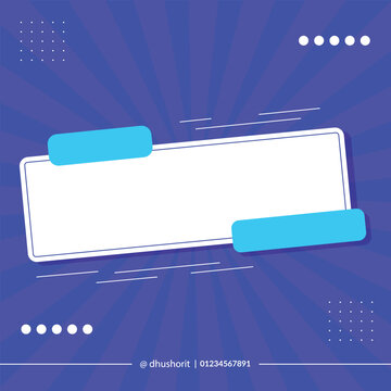 Blue and white rectangular frame with tabs on colorful