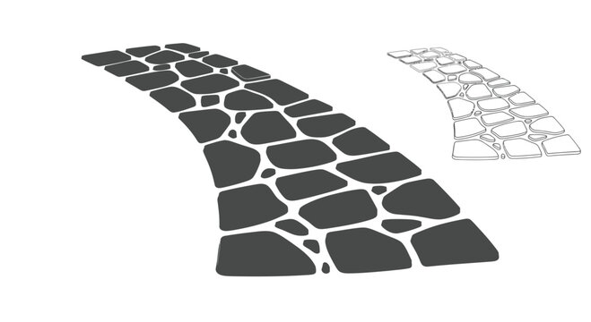 Curved Stone Pathway Illustration