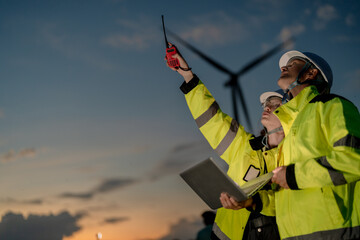 Empowering the future. Environmental specialists managing wind turbines to accelerate the global green transition. Committed to a zero emission world. © ultramansk