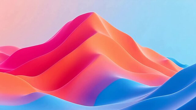 Abstract mountain waves in color gradient