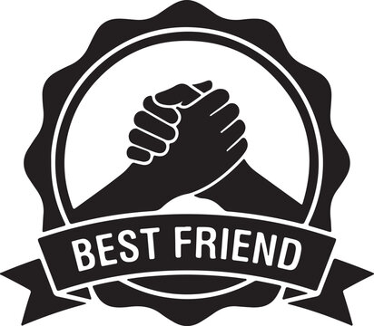 Best friend badge with interlocked fists