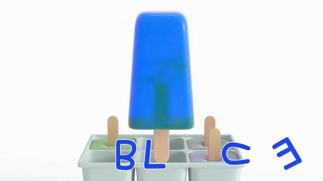 3D Animated Blue Popsicle Morphing into a Cartoon Shark for Kids Learning