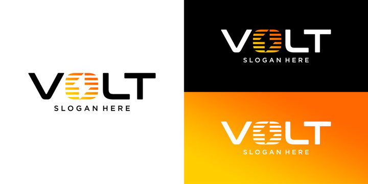 A sleek logo design featuring the word VOLT with a modern orange and black gradient effect on a white background for a company.