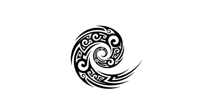 Traditional Maori tribal wave design symbol.