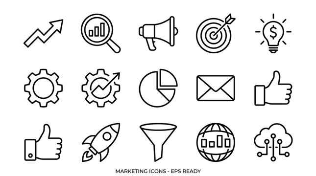 Business icons for marketing strategy.
