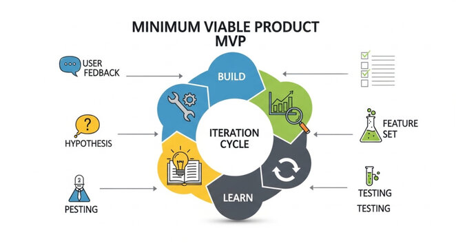 Minimum Viable Product MVP Iteration Cycle Diagram.