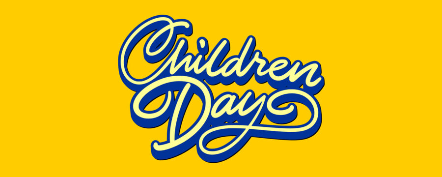 Creative Children's Day typography in urban graffiti bubble style. Fun street art lettering for kids events and modern streetwear graphic design.