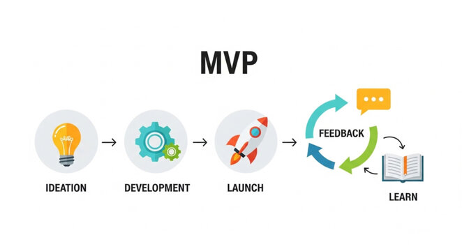 Minimum Viable Product MVP development cycle illustration.