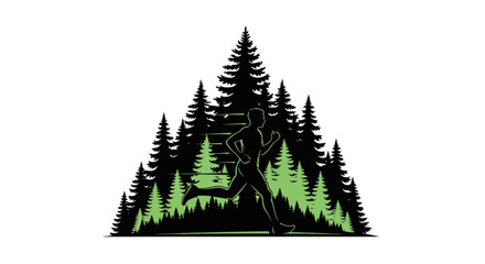 Obraz premium Deer silhouette in forest trees.