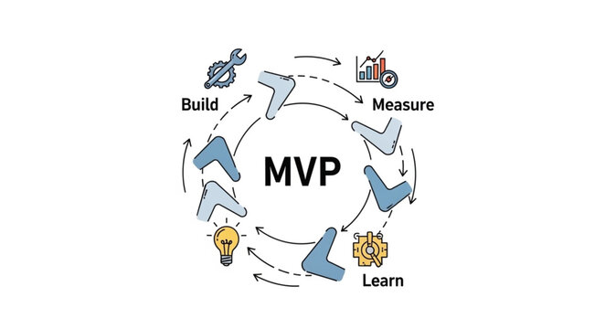 Minimum Viable Product Cycle Diagram for Business Development.