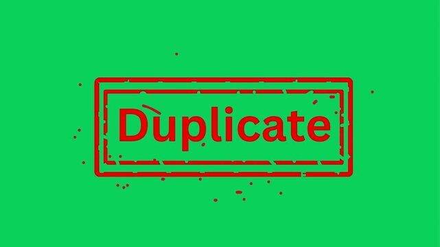 Redundant duplicate stamps appearing on green and black background representing repetition
