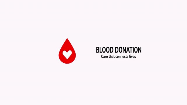 Blood Donation Logo Animation with Heart Icon and Message