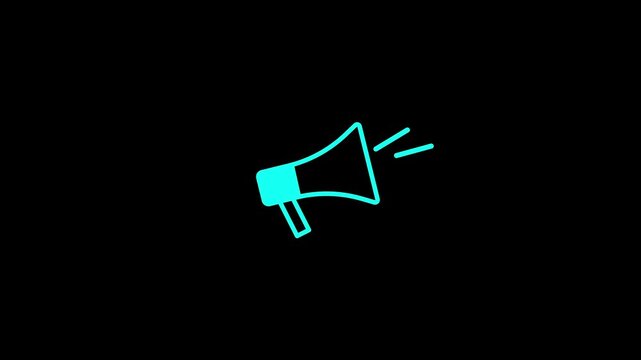 animated in marketing mike. announcement sign, hand mike