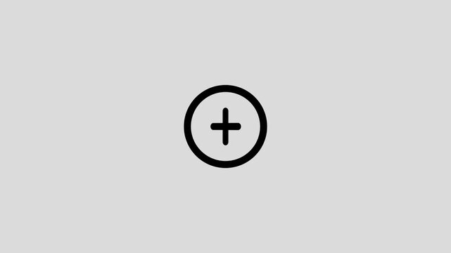 plus sign inside circle animation. add icon, emergency icon