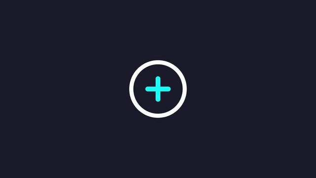 plus sign inside circle animation. add icon, emergency icon