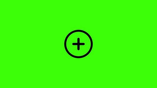 plus sign inside circle animation. add icon, emergency icon