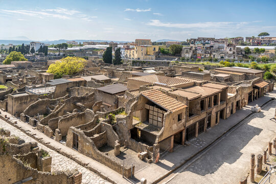 Herculaneum Ancient City view that Roman town buried in the eruption of Mount Vesuvius of Italy
