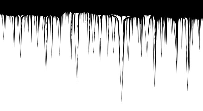 Black paint drips on white background abstract design element creative art supply texture