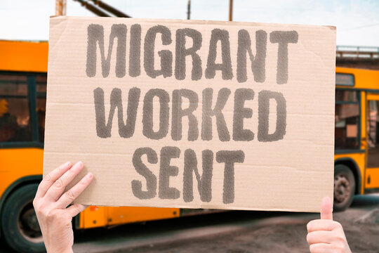 "Migrant Worked Sent" Seasonal migrant workers contribute essential labor then are expelled. SEASONAL. MIGRANT. CONTRIBUTE. ESSENTIAL. EXPELLED.