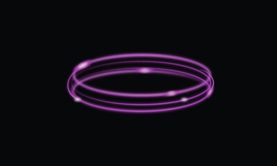 Fototapeta premium Glowing Purple Neon Ring Light Futuristic Energy Circle Background