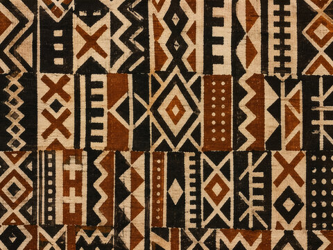 Traditional Malian Mud Cloth B&ograve;g&ograve;lanfini Print, Flat Earth Dyes on Handspun Cotton for Tribal Decor