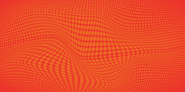 Dots halftone orange color pattern gradient texture with technology digital background. Dots pop art comics with summer background ilustrasi