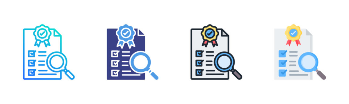 Quality Control Icon Set Multiple Style Collection