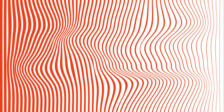 Wavy orange stripes forming abstract texture with gradient effect for background design