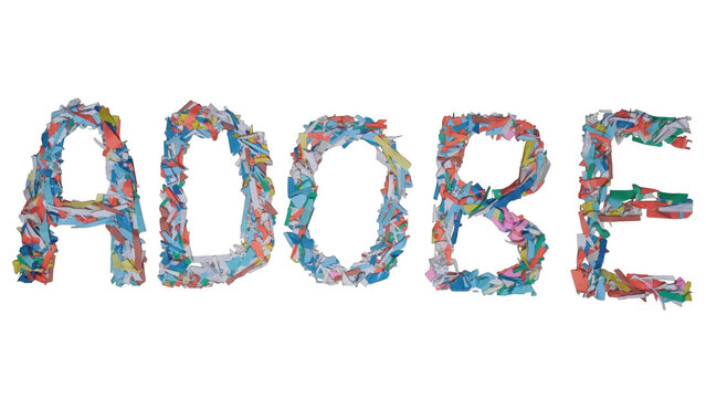 Colorful adobe logo with multicolored letters on a textured background