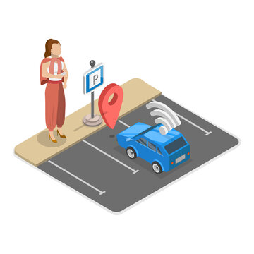 3D Isometric Flat  Illustration of Robotic Vehicle. Item 3