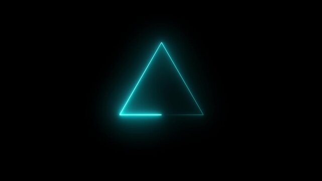 Tringle Glowing Neon Lights Line Abstract Banner Wallpaper Background Template. Vector. 4k video. glowing triangle line spectrum seamless looping neon frame background animation.4k motion