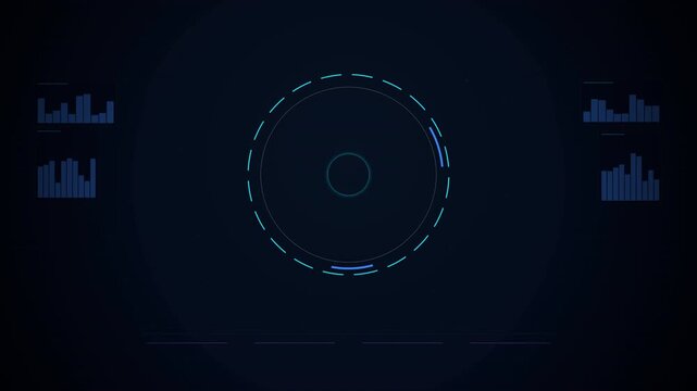Futuristic Circular Interface Design in Motion with Dynamic Elements and Digital Vibrance Video